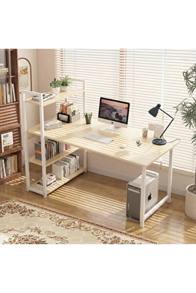 ZUIHAO Study Desk Table for Home Office,4-layer Reversible Bookshelf Storage ...