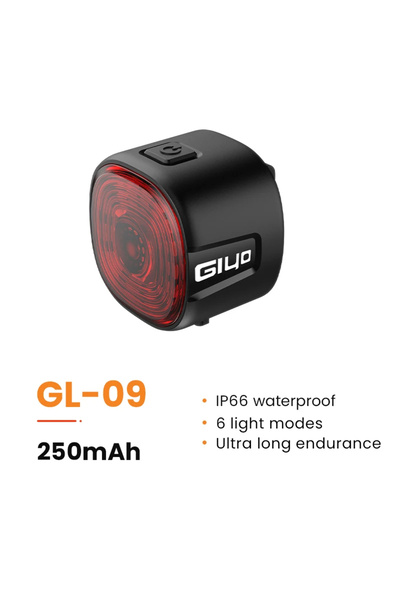 Choice مصباح خلفي أساسي للدراجة من GlYO - ذكي مع خاصية استشعار الفرامل التلقا...