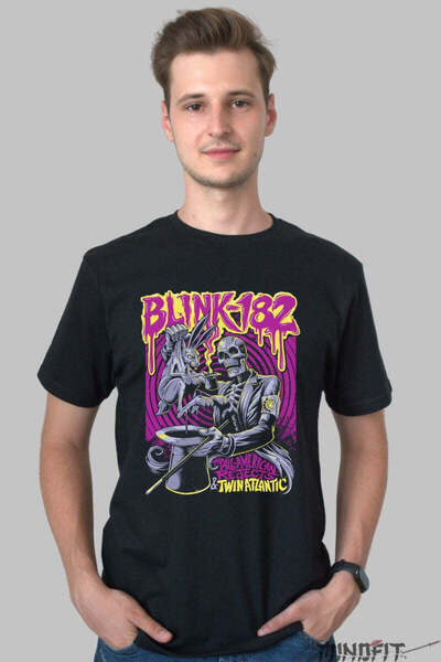 GILDAN Tricou Rock Blink 182 Skeleton Magician Barbat