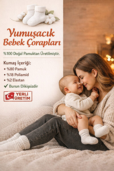 KARAMİLA 5'li Pamuklu Bebek Patik Çorap Kutulu DİKİŞSİZ