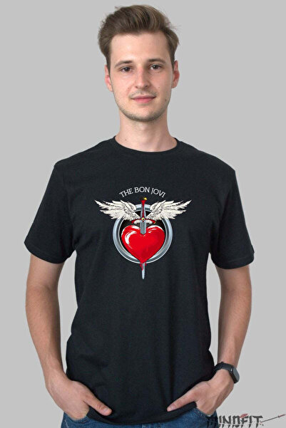 GILDAN Tricou Rock Bon Jovi Heart And Dagger Logo Barbat
