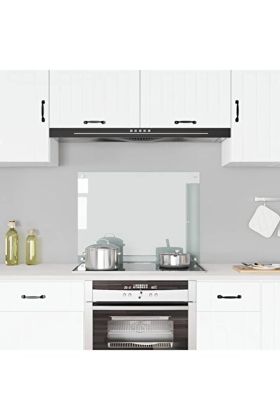 vidaxl Kitchen Backsplash Transparent 80 x 60 cm Tempered Glass