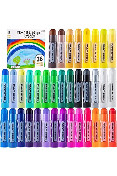 JOYIN 36 قطعة من أعواد طلاء التمبرا القابلة للغسل