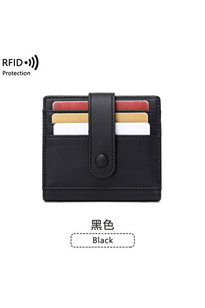 Arabest Slim Wallet for Women, RFID Blocking Bifold Holder, Card Case (Black)