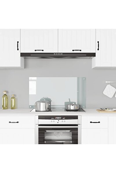 vidaxl Kitchen Backsplash Transparent 90 x 50 cm Tempered Glass