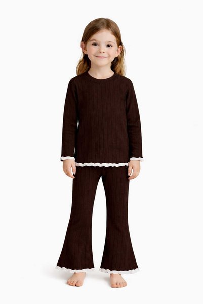 CINARIUM Girl's Transitional Fabric Blouse and Spanish Pants Bottom Top Set