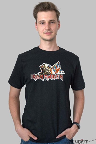 GILDAN Tricou Iron Maiden Eddie Si Drapelul Britanic Barbat