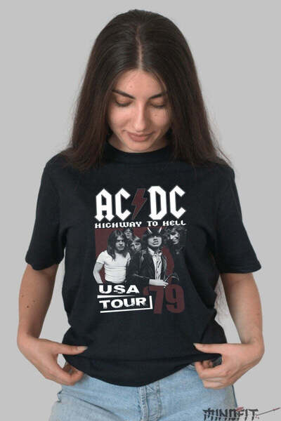 GILDAN Tricou Rock Ac Dc Highway To Hell Usa Tour 1979 Dama