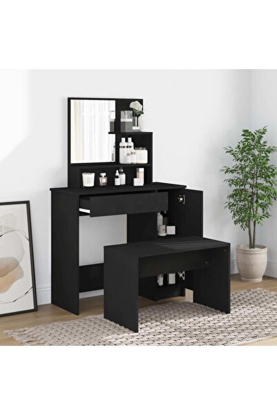 vidaxl طقم طاولة تزيين أسود 86.5 × 35 × 136 سم