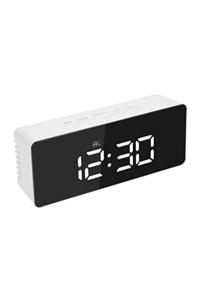 EHOME LED Mirror Desk Clock with Snooze Function Temperature Display Digital ...