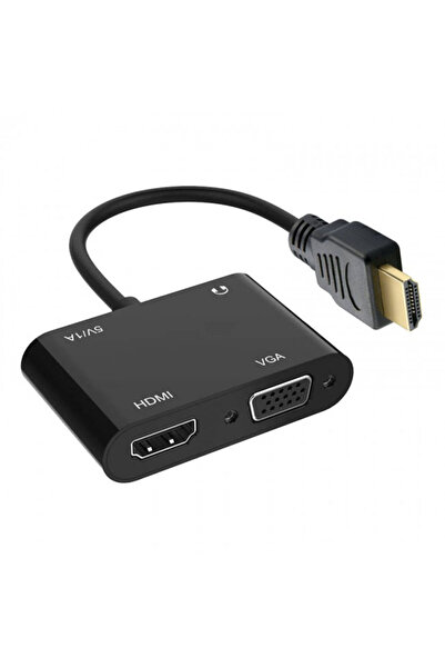 Leonpro HDMI to Hdmi+Vga+Audio Converter with 5V1A Power Supply