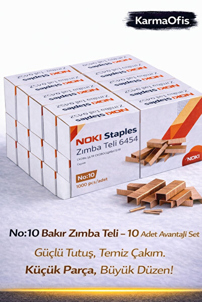 KarmaOfis No:10 Copper Staples – 10 Piece Set |   Durable, Smooth Stapling Of...