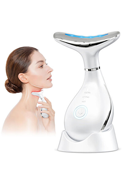 Teno ® Anti-Wrinkle Facial & Neck Massager with Stand, Heating up to 42°C, White