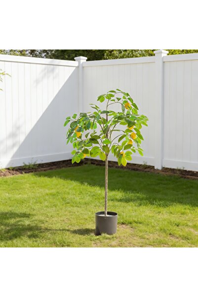 SCHENKERO شجرة ليمون اصطناعية صغيرة بطول 1.2 متر، مثالية لتزيين الحمام وغرفة ...