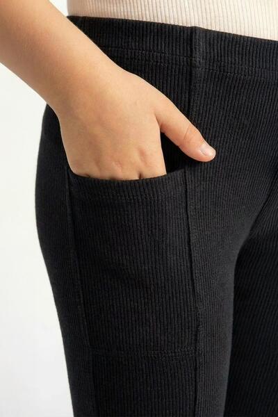 Perendi سروال رياضي للفتيات حياكة مضلعة موسمي جيوب