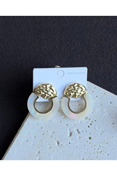 deva takı أقراط متدلية على شكل زهرة - أقراط حجرية - أقراط فولاذية