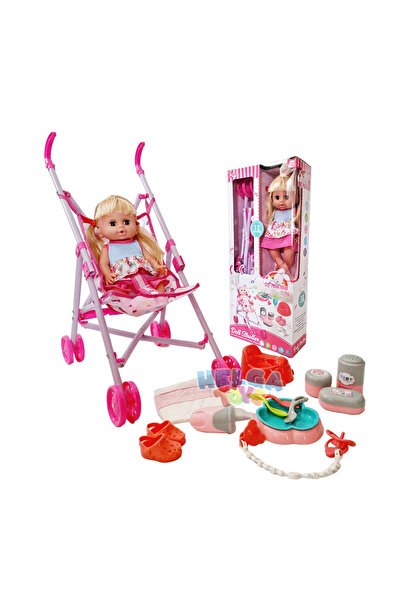 Toybox Interactive Doll Set With Sounds, Stroller and Accessories For Girls
