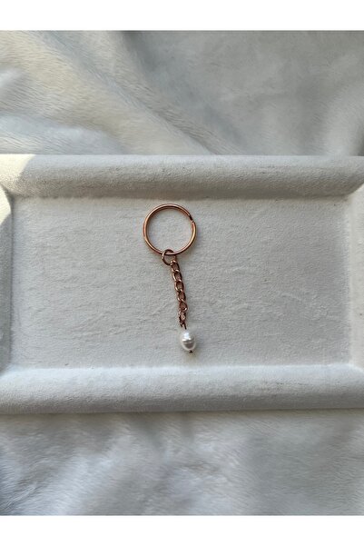 Pel Design 9mm Real Pearl Copper Color Keychain Handmade