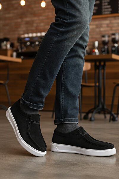 WALKWAY 1614 Gel Sole Black Nubuck Men's Casual Shoes