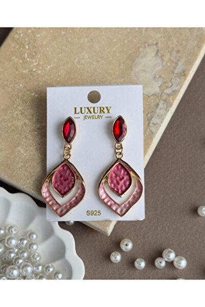 deva takı أقراط متدلية على شكل زهرة - أقراط حجرية - أقراط فولاذية