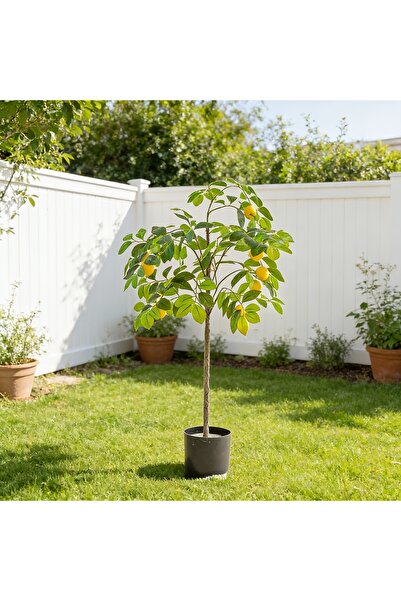 SCHENKERO 1.2m Artificial Lemon Tree Faux Greenery Ornament for Gift Housewar...