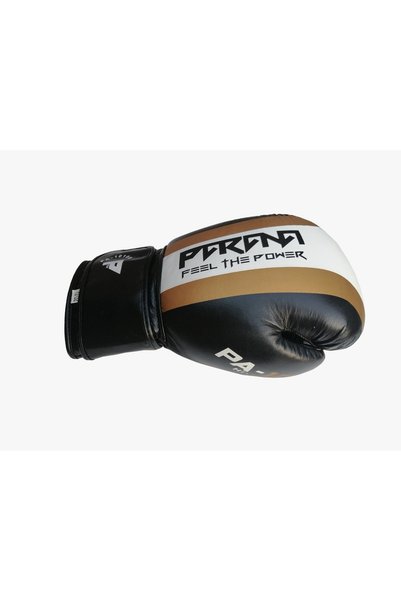 Parana Manusi de box AURA Pro Combat, piele naturala, 16 Oz, culoare neagru combinat cu alb