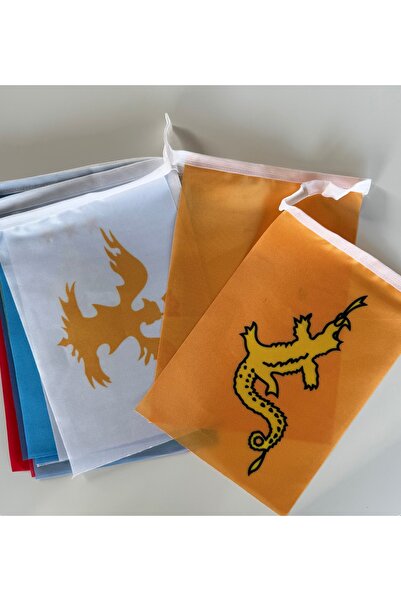 bayrakal Türk Devletleri 17'li Dizili Bayrak Seti 20x30cm, Eski Türk Devletle...