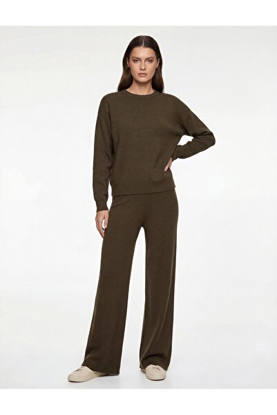 Koton Women's Canvas Trousers 6Wak40117Ek Khaki