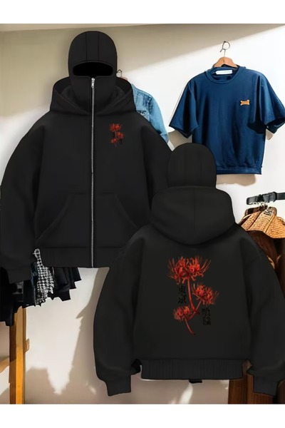 LAND MODA Hanorac Ninja cu mască de zăpadă – unisex cu glugă cald și conforta...