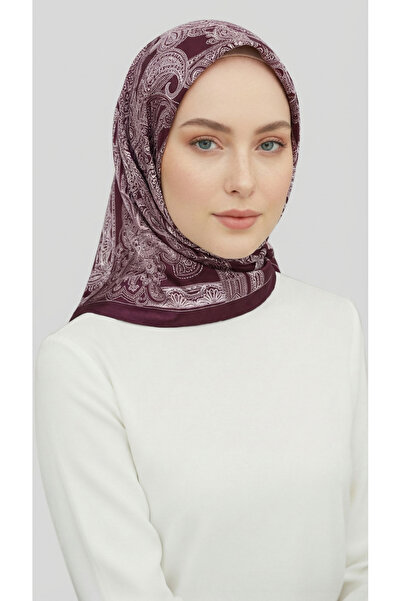 Karaca Eşarp Φουλάρι από πολυεστέρα τουίλ με έθνικ σχέδιο - Μωβ