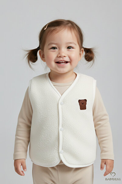 BABYDEN'S Welsoft Baby Girl Snap Fastener Vest |   Soft Textured, Teddy Bear ...