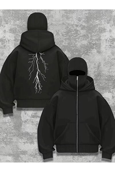 LAND MODA Hanorac Ninja cu mască de zăpadă – unisex cu glugă cald și conforta...