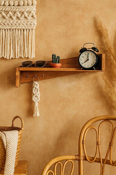 woodalbuba Wooden Wall Shelf Door Key Hanger Decor Key Holder (40 X 10)