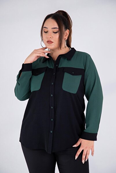 Roxxlen Бродирана блуза за жени с по-големи размери