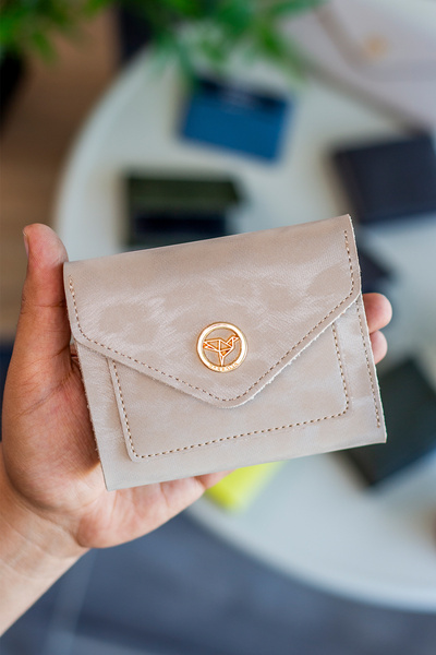 Garbalia Vegan Deri Bozuk Para Gözlü Bol Kartlıklı Lepar Vizon Mini Kadın Cüz...