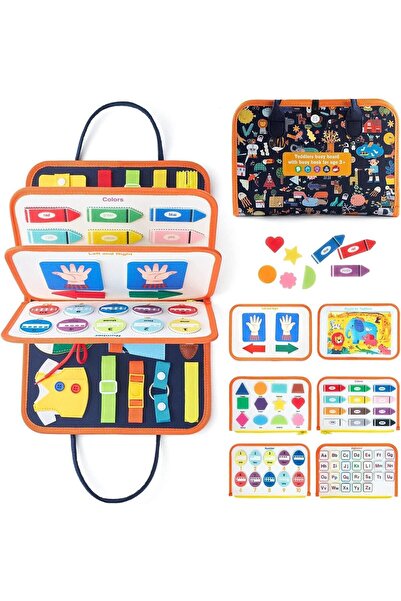 Aputue Sensory Activity Board, 91 Pieces Montessori Learning Toys