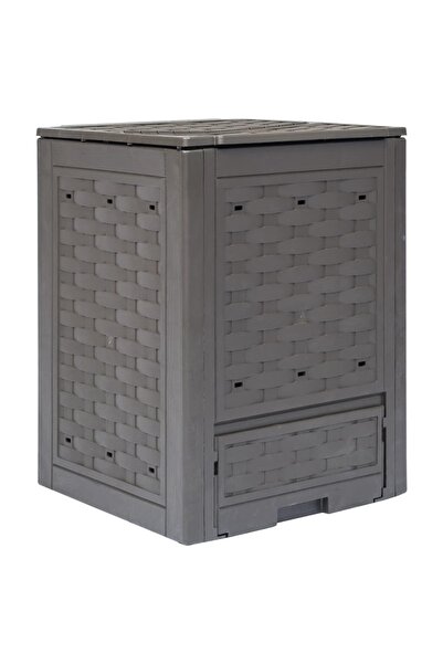 vidaxl Garden Composter Brown 60x60x83 cm 300 L Plastic Rattan