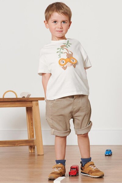 Tchibo Kids Boys 2 piece Graphic Print T-Shirt, Orange/White