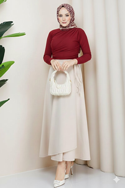 CNG MODA Wrap Side-Tie Hijab Scuba Skirt