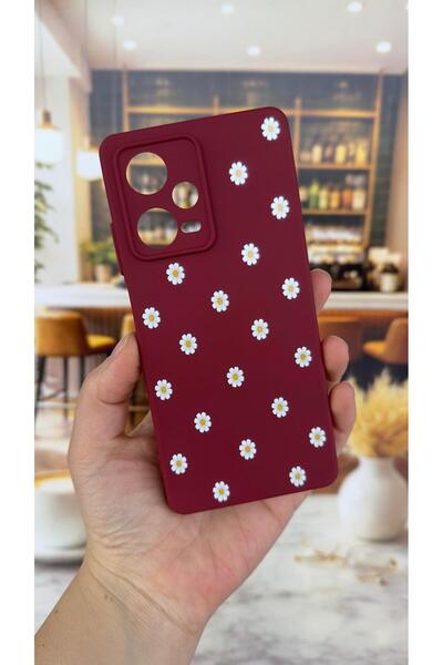 Vip Case Redmi Note 12 Pro 5g Compatible White Daisy Patterned Silicone Shock...