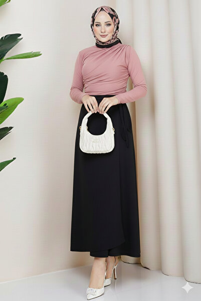 CNG MODA Wrap Side-Tie Hijab Scuba Skirt