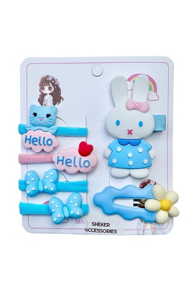 SHEKER HOME Комплект смесени фиби за коса с фигурки на момичета – 6 броя