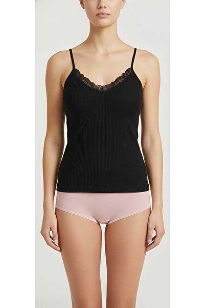 Berrak V yaka kadın dantelli atlet