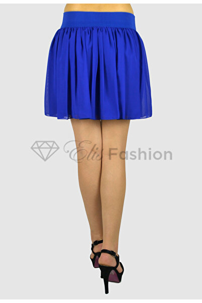 Elis Fashion Fusta albastra scurta din voal