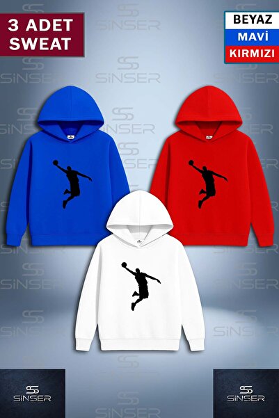 SS SİNSER Φούτερ με κουκούλα SWEAT 3LU "BASKET JRDON SIYAH" με στάμπα