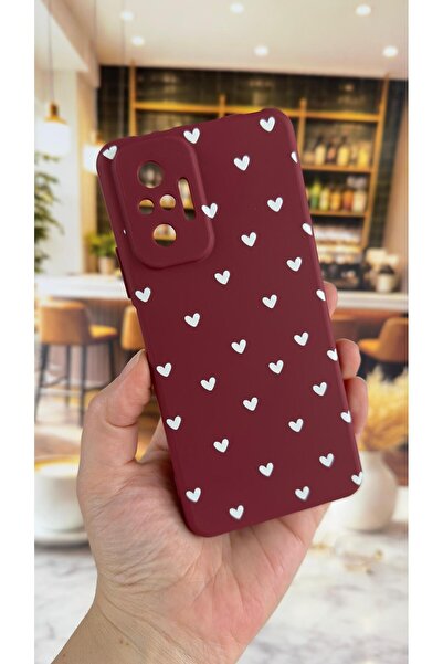 Vip Case Redmi Note 10 Pro Compatible White Heart Patterned Silicone Shock-Ab...