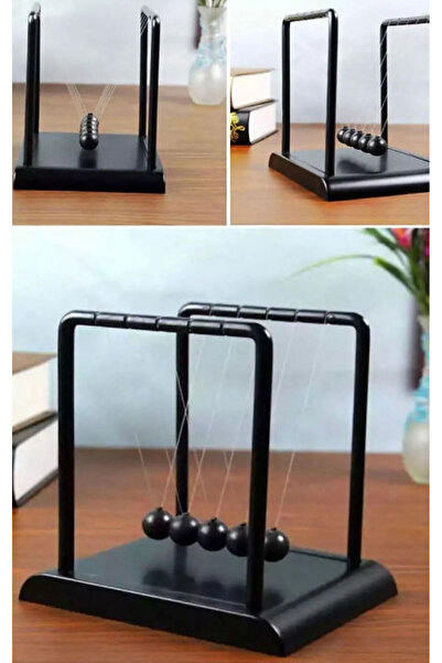 ErCorp Black Ev Ofis Dekorasyonu Büyük Boy Newton Masa Süsü Metal Sarkaç Topu...