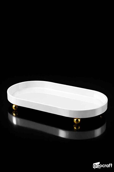 EOCRAFT Luxury Composite Granite Oil Dish and Presentation Plate 30X16 cm Gol...