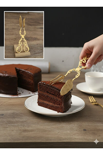 LeesHome Gold Serving Salad Cake Pasta Tongs Set 1 Piece Pastry Tongs P1