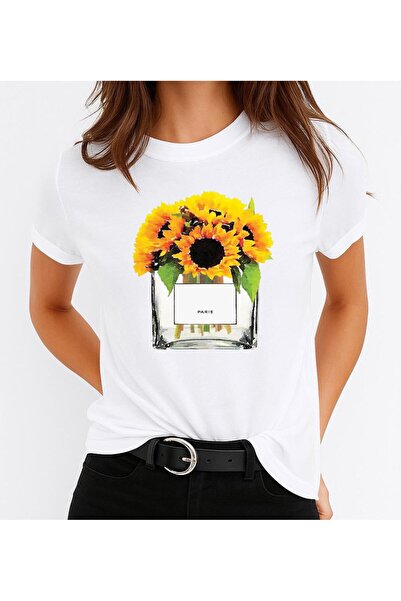 OEM Tricou de damă din bumbac cu imprimeu floral